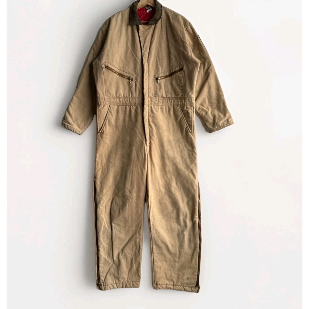 VTG Wrangler Big Ben Men’s Large Regular Insulated Coveralls Jumpsuit Brown